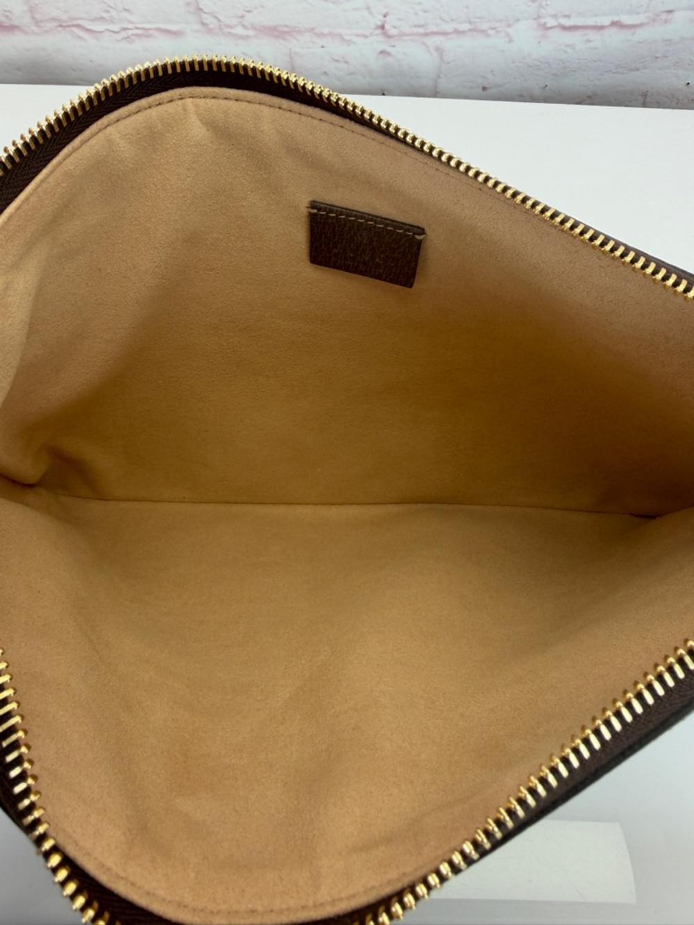 Gucci GG Supreme Ophidia Canvas Pouch Clutch with Web Stripe - Brown/Tan - Picture 11 of 14